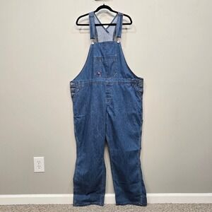 Dickies Denim Bib Overalls Mens‎ 2XL Indigo Carpenter Workwear Dungarees Utility